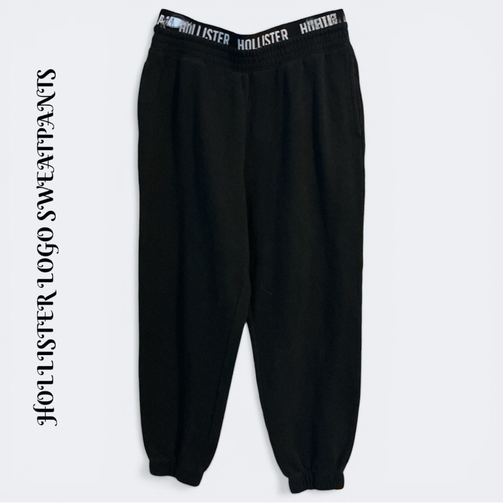 🌺HOLLISTER BLACK ULTRA HIGH-RISE ELASTIC LOGO WAIST JOGGERS